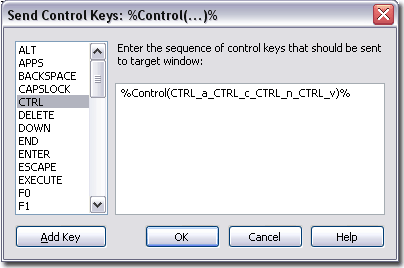макрос предназначен для посылки управляющих комбинаций клавиш